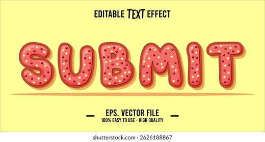 typography SUBMIT word art illustration, editable text effect, eps file format