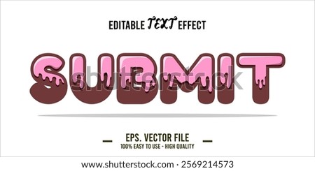 typography SUBMIT word art illustration, editable text effect, eps file format	