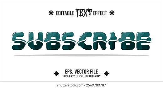 typography subscribe word art illustration, editable text effect	