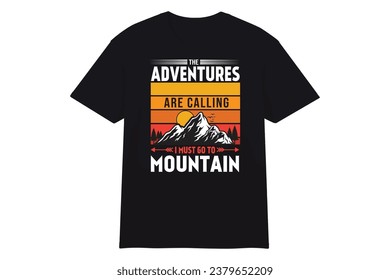 Typography, Summer, Vintage, Mountain, Hiking, Nursing T-shirt Design Vector