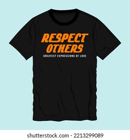 Typography  t shirt chest print vector design ready to print isolated on black template views.