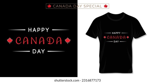 Typography t shirt design for Happy Canada Day.