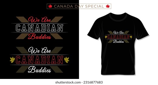Typography t shirt design for Happy Canada Day.