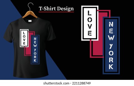 Typography t shirt design New York fashion graphic for print. American T-shirt Design Vector illustration tshirt, Text apparel quote street slogan shirt, retro art urban tee. Vintage trendy quotes