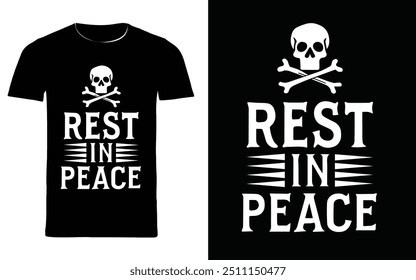  typography t shirt design " rest in peace