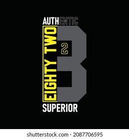 typography t shirt design, superior, authentic, usa