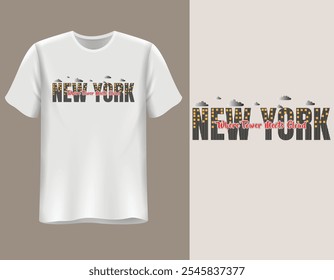 Diseño de camiseta de tipografía. Camiseta de tipografía en diseño de arte en línea. Ilustración vectorial de camiseta blanca.