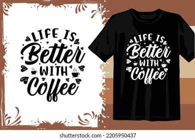 Typography T shirt design vector. Coffee t shirt design.