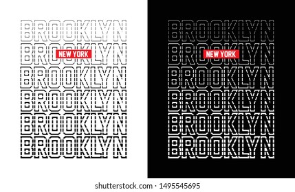 Typography t shirt graphic, Brooklyn, New York, vector illustration, artistic concept design

