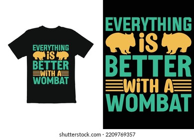 typography t shirt graphic. t shirt design vector animal wombat