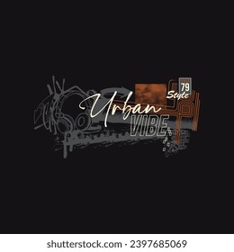 typography for t shirt, urban vibe, style 79, release type 98, design graphic illustration