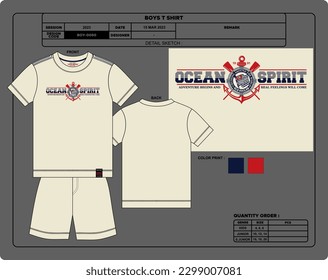 typography for t shirt, vector ocean spirit cruising around the world design graphic illustration