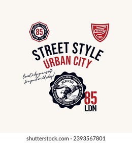 typography for t shirt, vector street style, urban city, authentic 1985