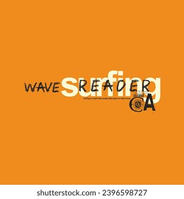 typography for t shirt, wave reader, surfing, california, design graphic illustration