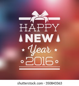 Typography tag and label design.Happy new year 2016. Vector illustration