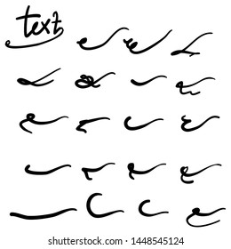 typography tails shape for lettering doodle handdrawn  style vector