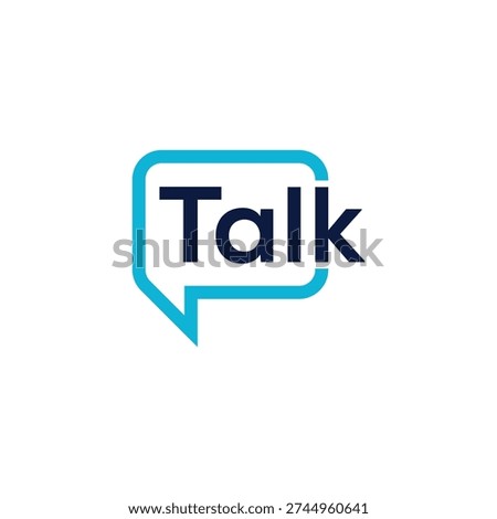 Typography talk logo design, chat bubble communication symbol vector icon concept	