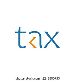diseño de tipo de logotipo de impuestos tipográficos, ilustración vectorial para negocios de finanzas, seguros e inversión con estilos modernos, únicos y simples aislados en el fondo blanco. 