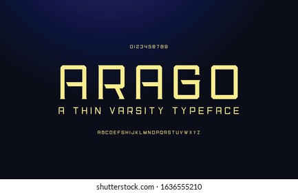 Typography technology electronic future creative font. Alphabet designs fonts set a to z.