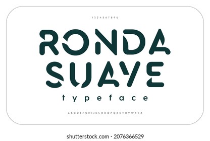 Typography technology electronic future creative font. Alphabet designs fonts set a to z. Decorative rounded fonts typeface.