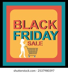 Plantilla de tipografía para Black Friday. Texto de estilo retro de la Plantilla de diseño del viernes negro para la venta del viernes negro, la promoción, la publicidad y el anuncio de las redes sociales 