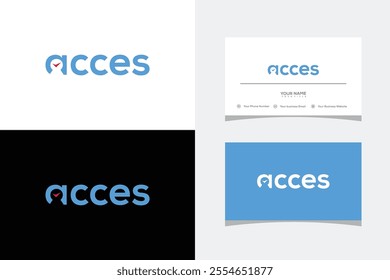 typography text acces logo design
