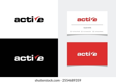 Typography Text Active Logo Design Inspiration. logo and business card