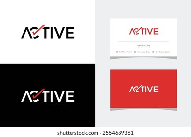 Typography Text Active Logo Design Inspiration. logo and business card