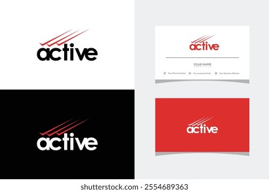 Typography Text Active Logo Design Inspiration. logo and business card