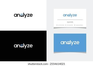 typography text analyze logo design vector. logo and business card 
