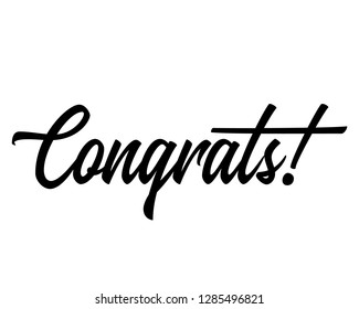 Typography text art design vector for Congrats