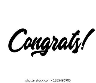 Typography text art design vector for Congrats