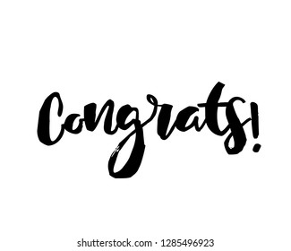 Typography text art design vector for Congrats