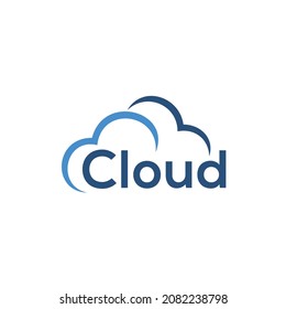 Typography Text Cloud Logo Design, Icon Graphic Concept Web Data Service and Software