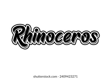typography and text effect of the word rhinoceros