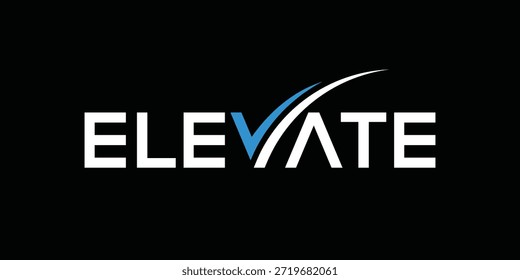 typography text elevate business logo design vector template