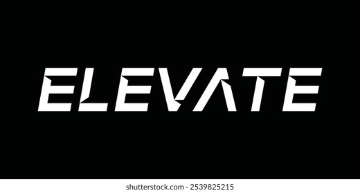 Typography Text Elevate Logo Design Inspiration. 