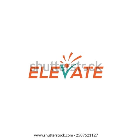typography text elevate logo design graphic vector template