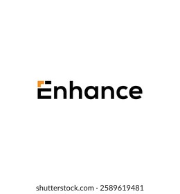 typography text enhance logo design graphic vector template