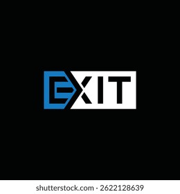 typography text exit logo design, arrow word mark graphic vector template