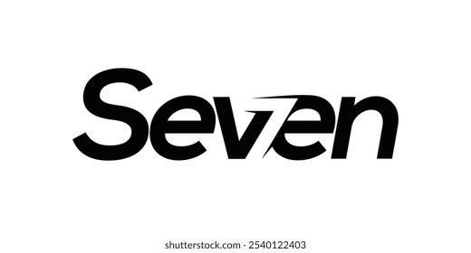 Typography text font Seven logo design inspiration