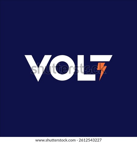 Typography Text Font Volt, logo design inspiration.