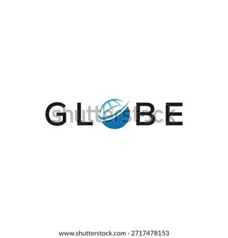 typography text globe logo design, marked with the letter O graphic vector template