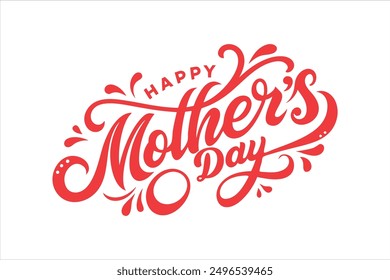 A typography for the text happy mother's day calligraphy style with simple ornament for t shirt design vector art illustration.