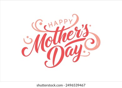 A typography for the text happy mother's day calligraphy style with simple ornament for t shirt design vector art illustration.