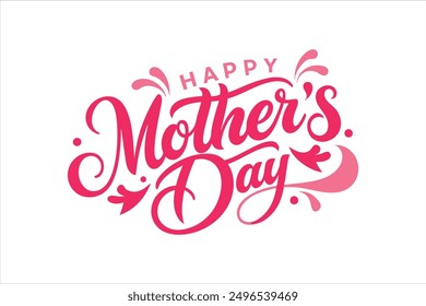 A typography for the text happy mother's day calligraphy style with simple ornament for t shirt design vector art illustration.