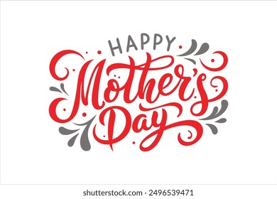 A typography for the text happy mother's day calligraphy style with simple ornament for t shirt design vector art illustration.