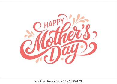 A typography for the text happy mother's day calligraphy style with simple ornament for t shirt design vector art illustration.