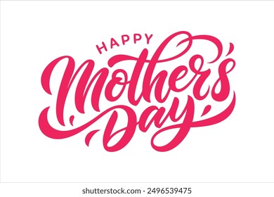 A typography for the text happy mother's day calligraphy style with simple ornament for t shirt design vector art illustration.