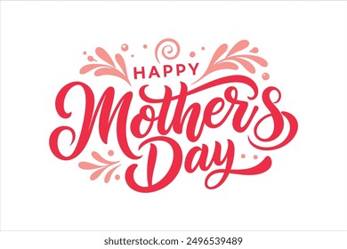 A typography for the text happy mother's day calligraphy style with simple ornament for t shirt design vector art illustration.